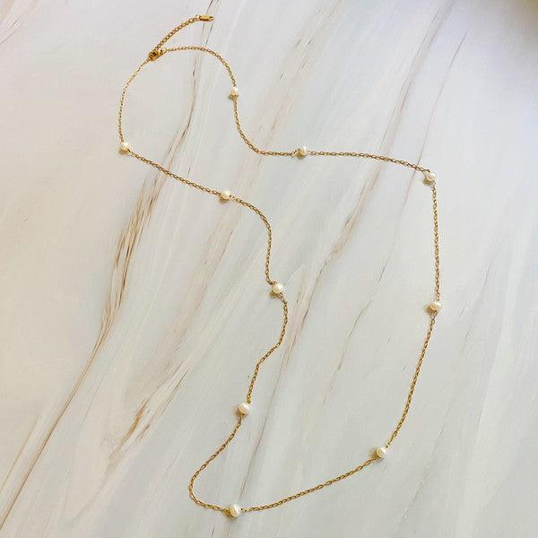 Freshwater Pearl Long Chain Necklace - Hey Hunni LLC