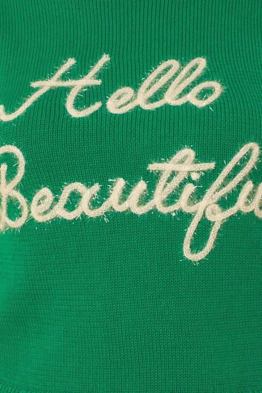 Hello Beautiful Short Sleeve Sweater Top - Hey Hunni LLC