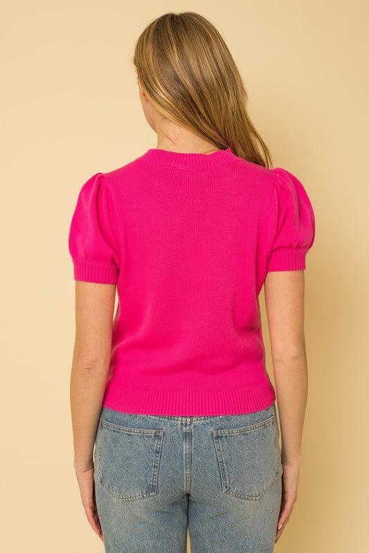 Hello Beautiful Short Sleeve Sweater Top - Hey Hunni LLC