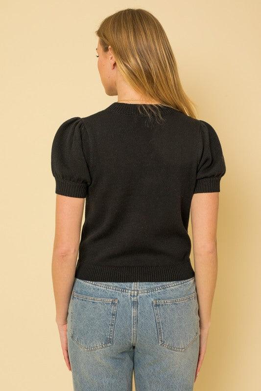 Hello Beautiful Short Sleeve Sweater Top - Hey Hunni LLC