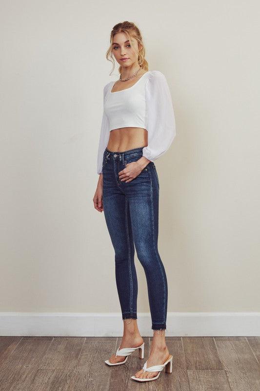 High Rise Ankle Skinny Jeans - Hey Hunni LLC