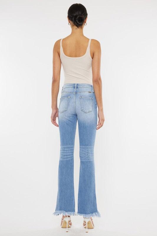 High Rise Leg Distressed Flare Jeans - Hey Hunni LLC