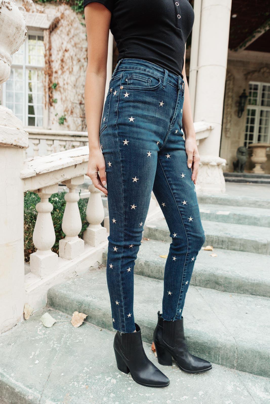 High Rise Starlight Skinnies - Hey Hunni LLC