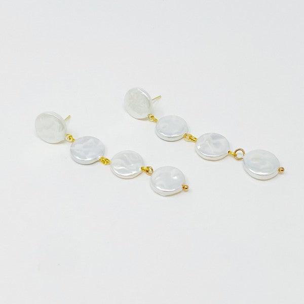 In Napoli Shell Pearl Drop Earrings - Hey Hunni LLC