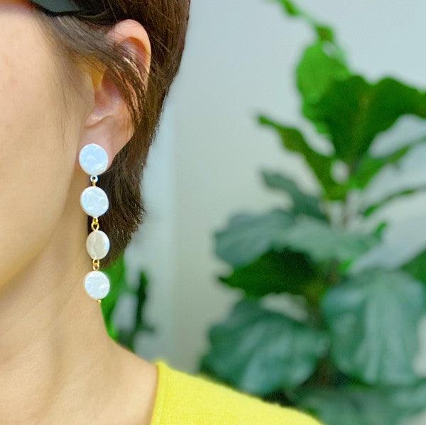 In Napoli Shell Pearl Drop Earrings - Hey Hunni LLC