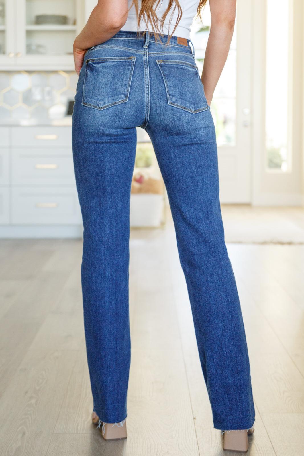 Josephine Mid Rise Raw Hem Bootcut Jeans - Hey Hunni LLC