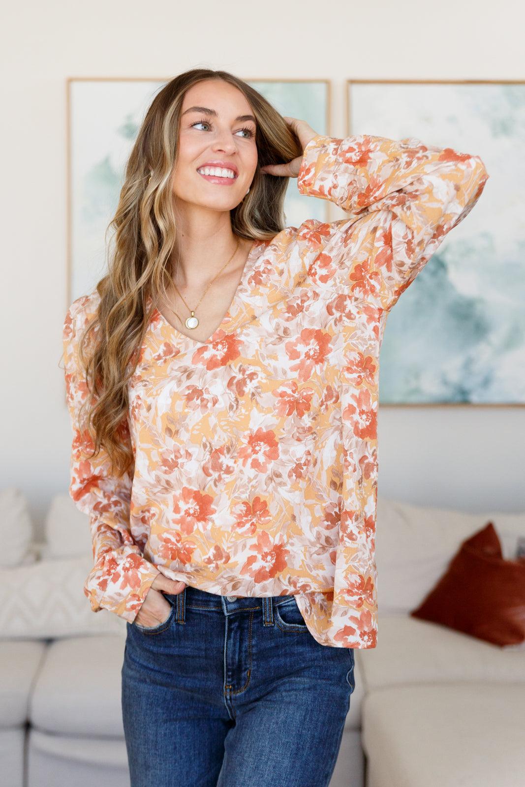 Marigold Dreams Floral Blouse - Hey Hunni LLC