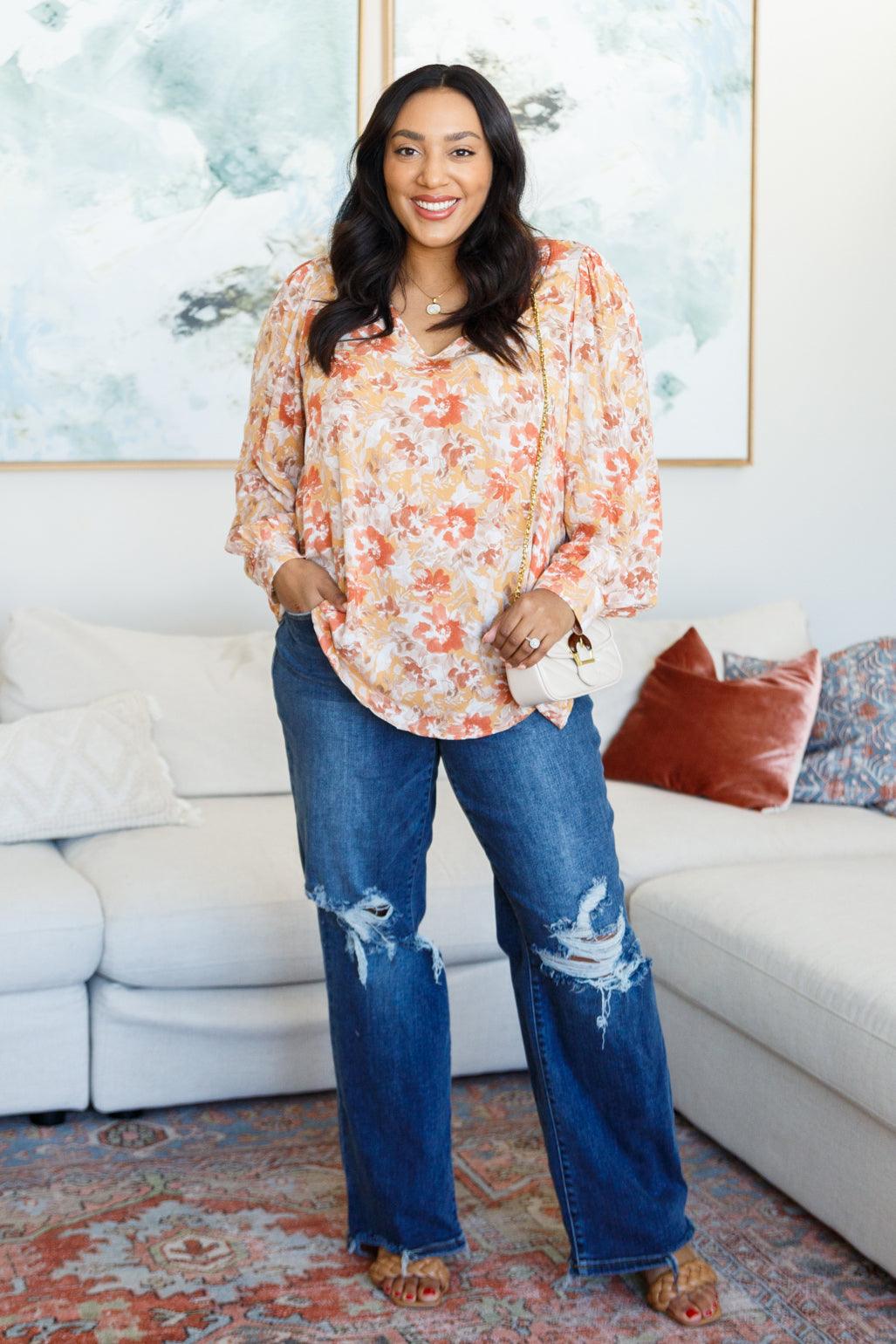 Marigold Dreams Floral Blouse - Hey Hunni LLC