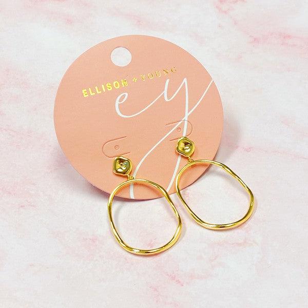 Modern Molten Oval Drop Earrings - Hey Hunni LLC