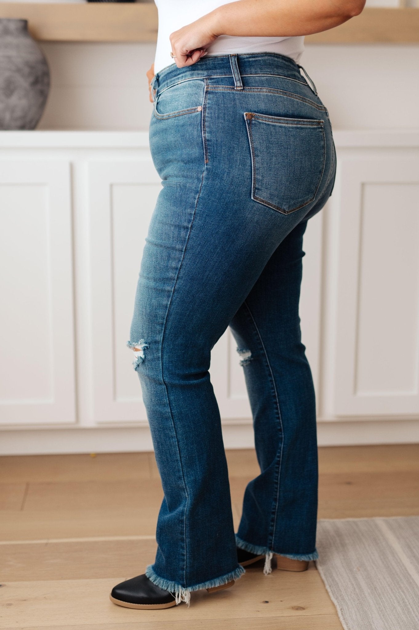 Morgan High Rise Distressed Straight Jeans - Hey Hunni LLC