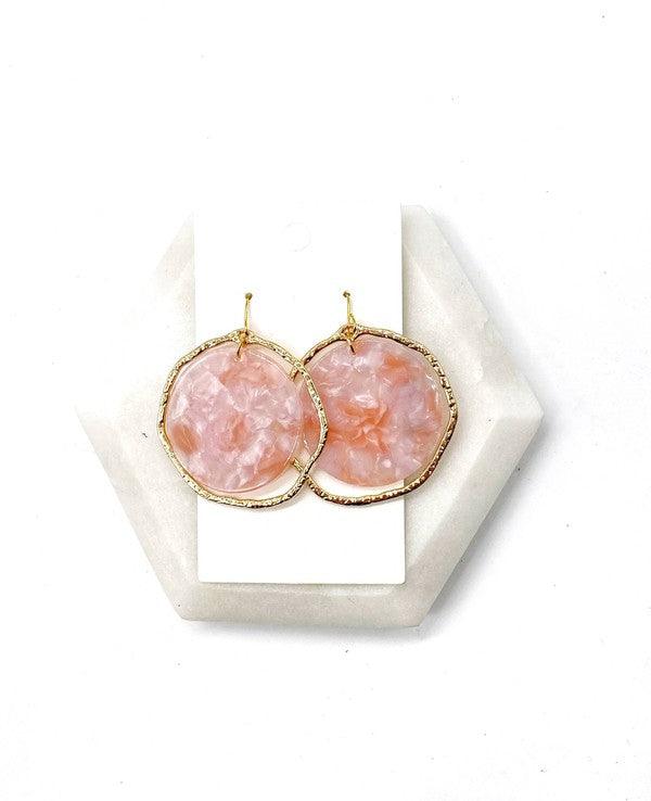 Pink Disc Acrylic Chandelier Earrings - Hey Hunni LLC