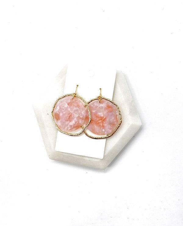 Pink Disc Acrylic Chandelier Earrings - Hey Hunni LLC