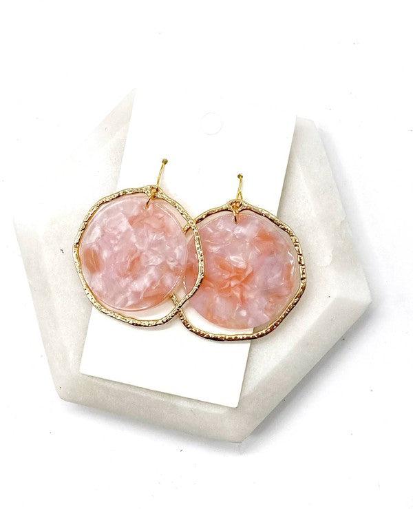 Pink Disc Acrylic Chandelier Earrings - Hey Hunni LLC