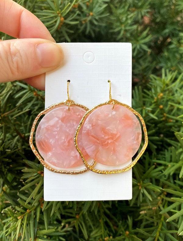 Pink Disc Acrylic Chandelier Earrings - Hey Hunni LLC