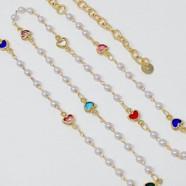 Precious Mini Heart Pearl Chain Necklace - Hey Hunni LLC