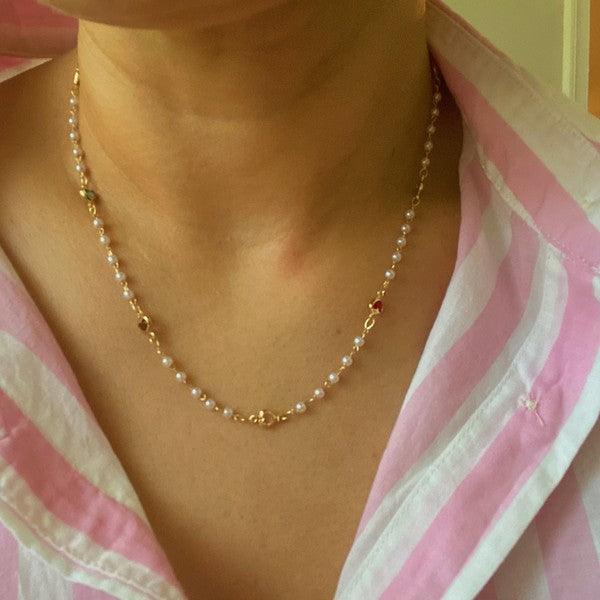 Precious Mini Heart Pearl Chain Necklace - Hey Hunni LLC