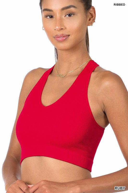 Ribbed Cropped Racerback Tank - Hey Hunni LLC