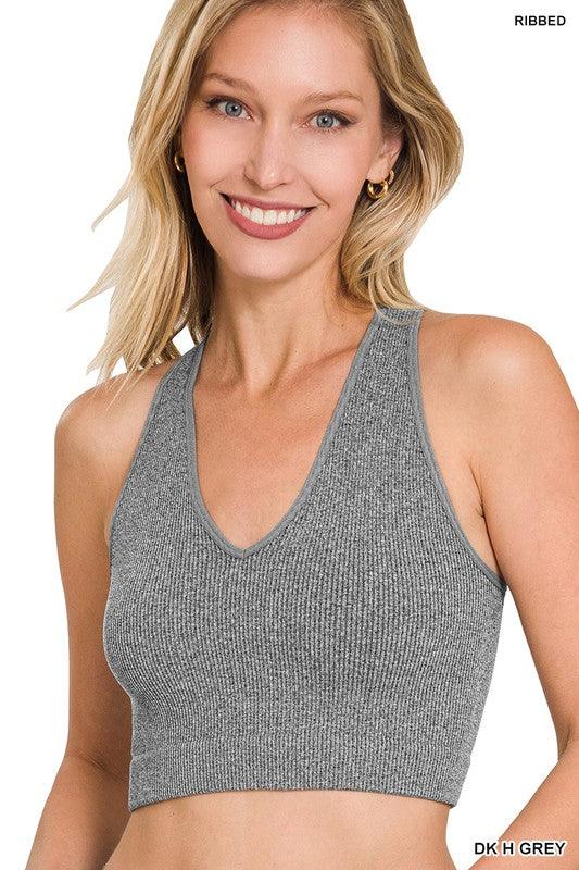 Ribbed Cropped Racerback Tank - Hey Hunni LLC