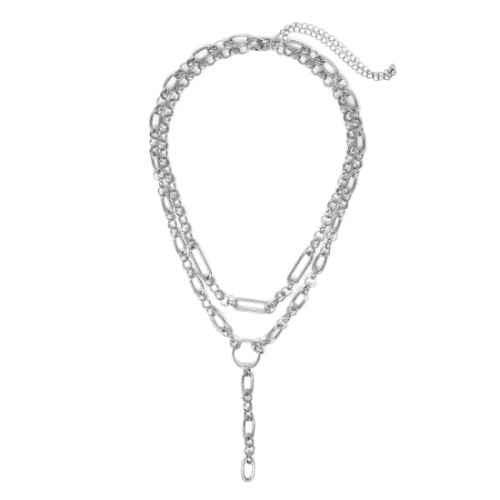 T Drop Layered Chain Necklace - Hey Hunni LLC