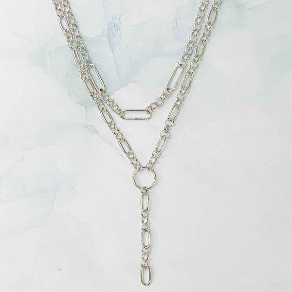 T Drop Layered Chain Necklace - Hey Hunni LLC