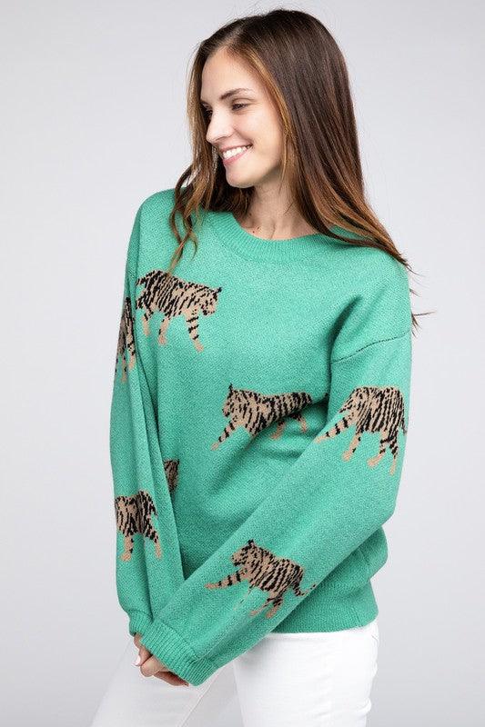 Tiger Pattern Sweater - Hey Hunni LLC