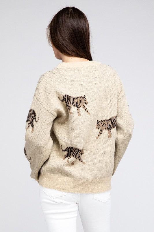 Tiger Pattern Sweater - Hey Hunni LLC