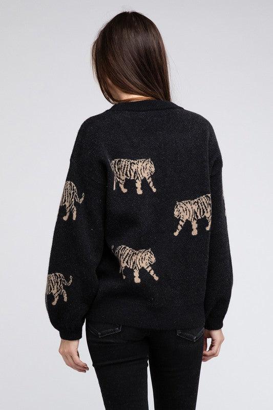 Tiger Pattern Sweater - Hey Hunni LLC