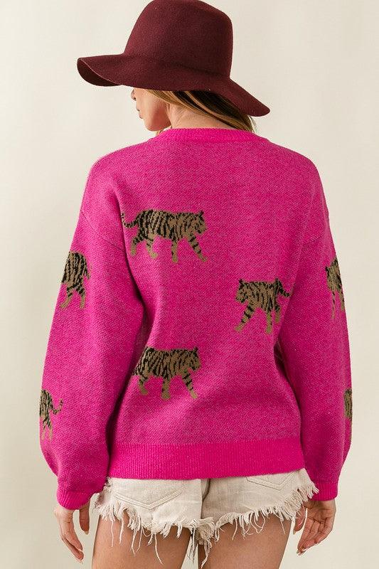 Tiger Pattern Sweater - Hey Hunni LLC