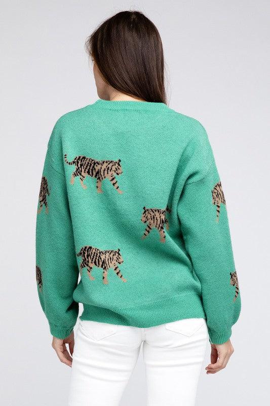 Tiger Pattern Sweater - Hey Hunni LLC