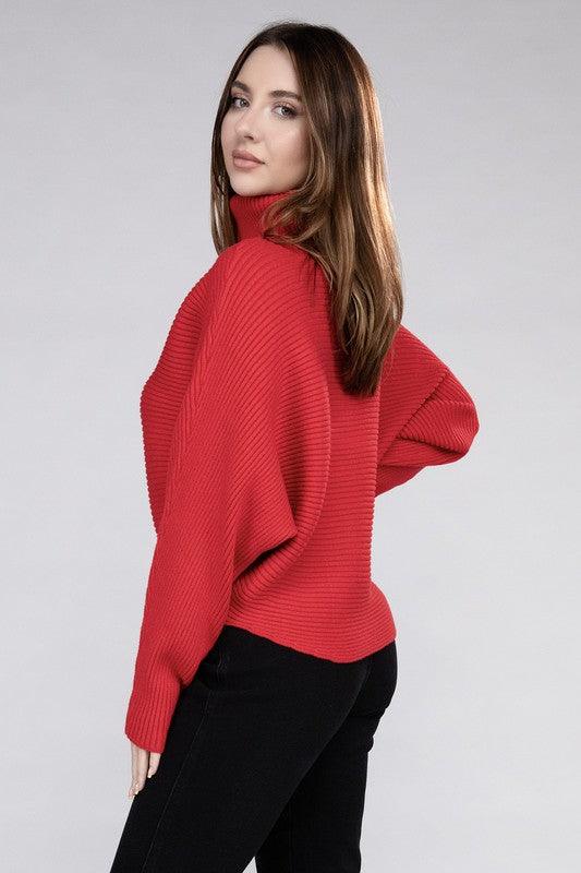 Viscose Dolman Sleeve Turtleneck Sweater - Hey Hunni LLC