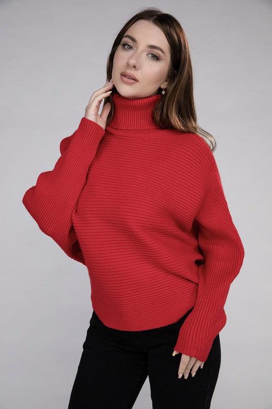 Viscose Dolman Sleeve Turtleneck Sweater - Hey Hunni LLC