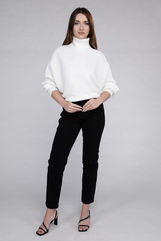 Viscose Dolman Sleeve Turtleneck Sweater - Hey Hunni LLC