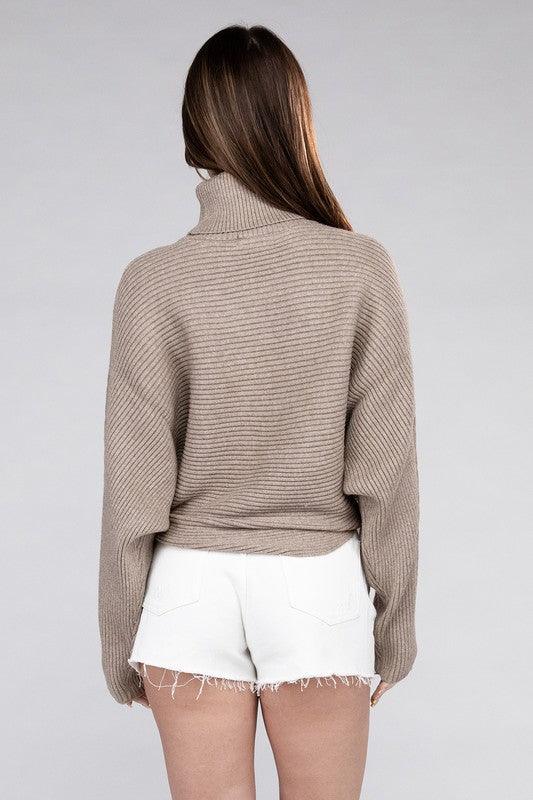 Viscose Dolman Sleeve Turtleneck Sweater - Hey Hunni LLC