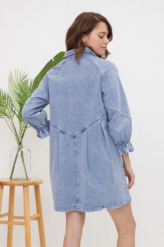 Washed Denim Dress - Hey Hunni LLC